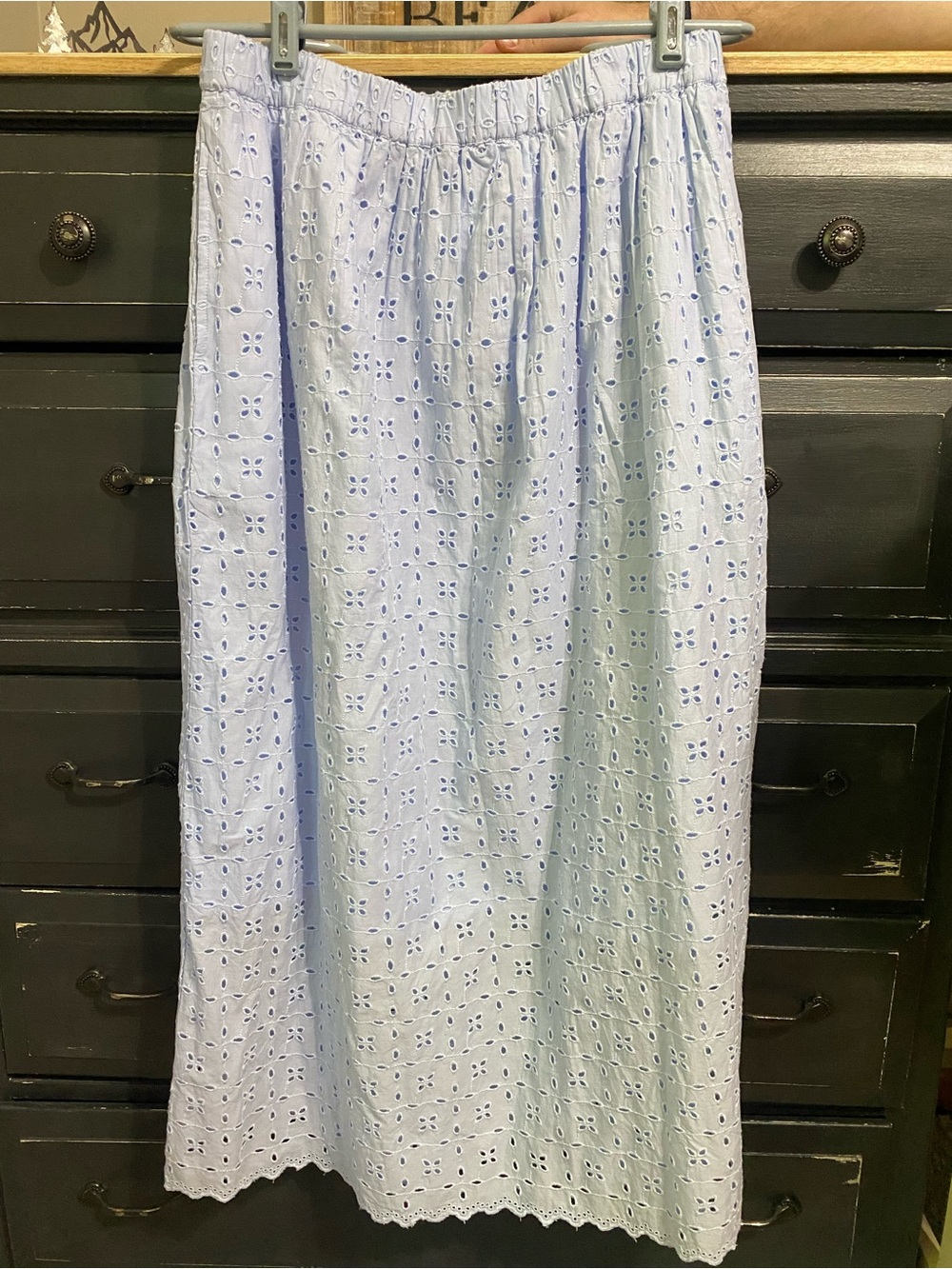 Universal Thread Light Blue Eyelet Maxi Skirt